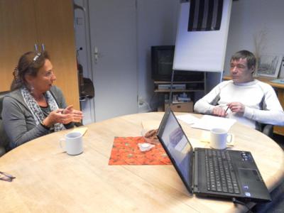 Ana Feory und Branchensekretär Jörn Förster Ana Feory und Branchensekretär Jörn Förster