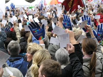 Anti-Nazi-Protest auf dem Rathausmarkt
