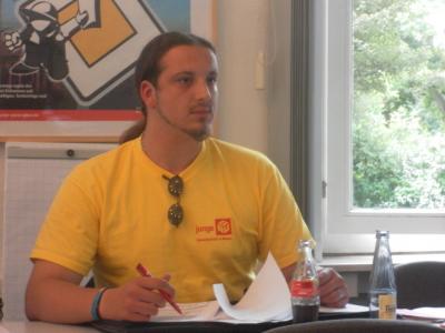 Harry Gosch, Vorsitzender der jungen IG BAU Hamburg