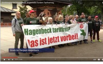 Screenshot hamburg1 vom ersten Streiktag bei Hagenbeck.