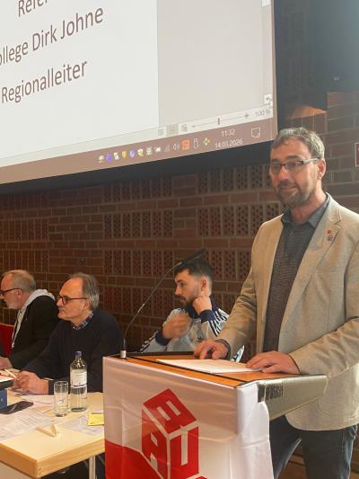 Regionalleiter Dirk Johne: "Die IG BAU hat geliefert. Der Tarifabschluss 2024 im Bauhauptgewerbe war ein starkes Signal!"